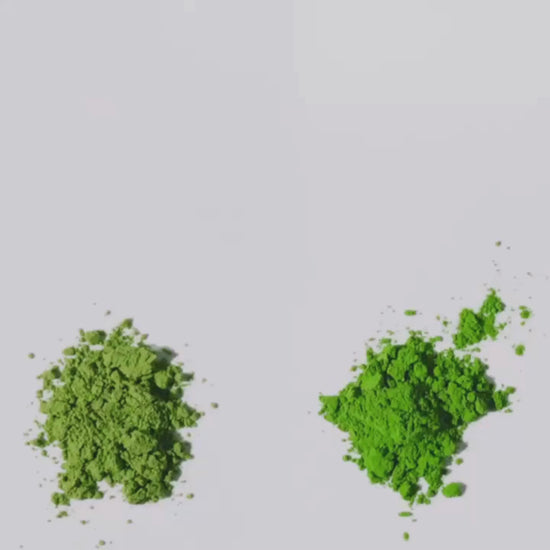 Loose ceremonial-grade matcha powder, stone-milled to 10 microns from first-flush Okumidori leaves.