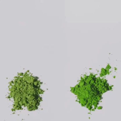 Loose ceremonial-grade matcha powder, stone-milled to 10 microns from first-flush Okumidori leaves.